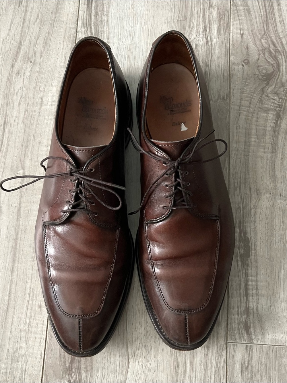 Allen Edmonds Dark Brown Leather Split-Toe Derby Shoes